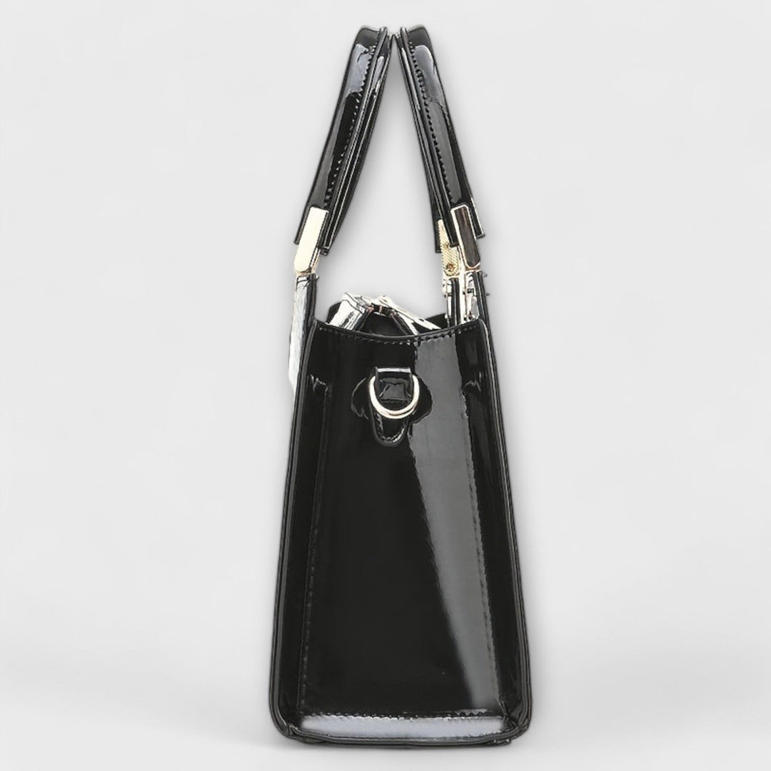 Borsa a Mano con Motivo Coccodrillo Lucido