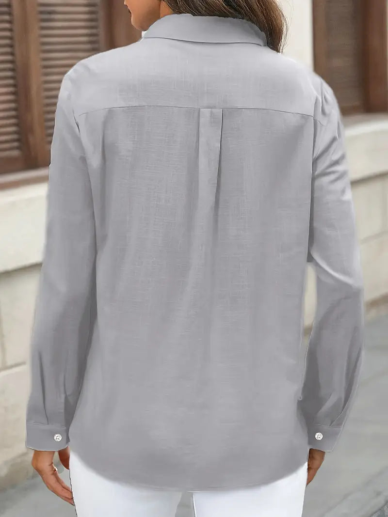 Athena - Camicia di Cotone con Tasche Frontali