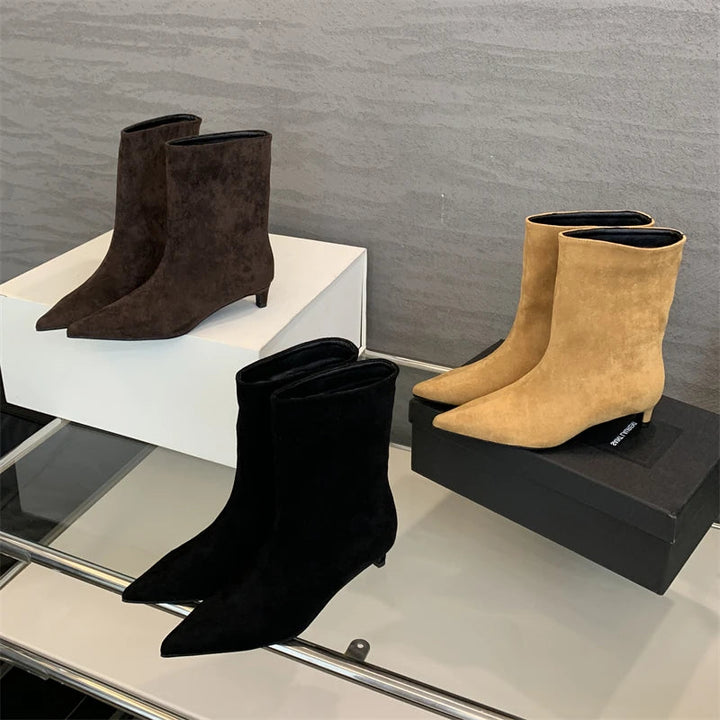 Stivali Maria – Eleganti Stivali in Suede Marrone