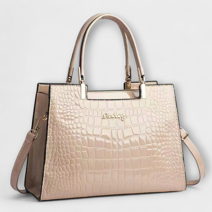 Borsa a Mano con Motivo Coccodrillo Lucido