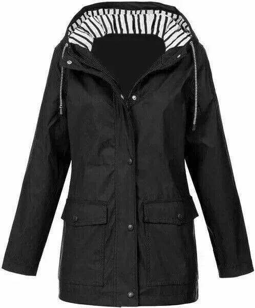 Ilektra - Giacca Impermeabile Elegante con Maniche Lunghe e Cappuccio