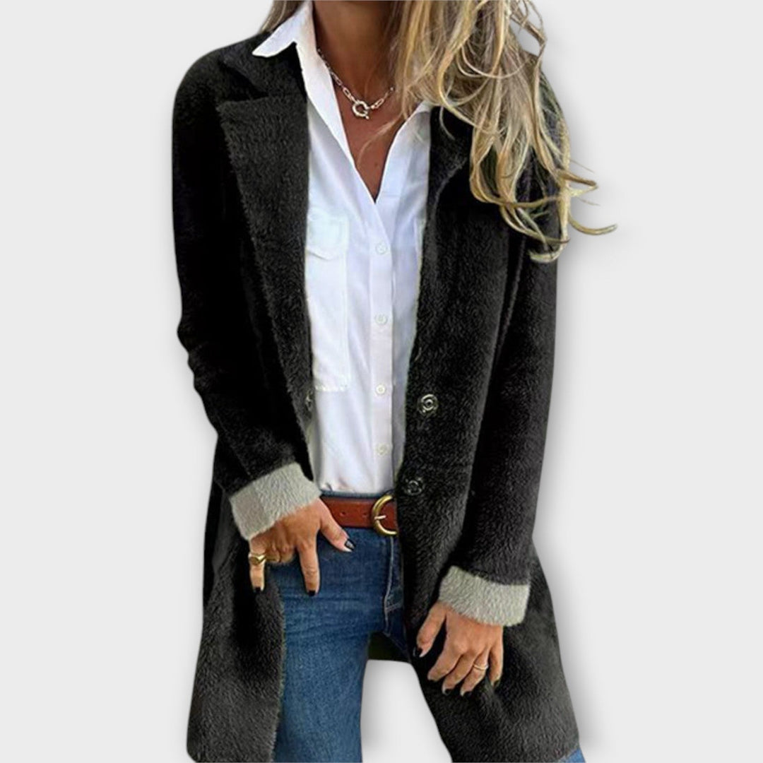 Cappotto lungo morbido e accogliente con tasche