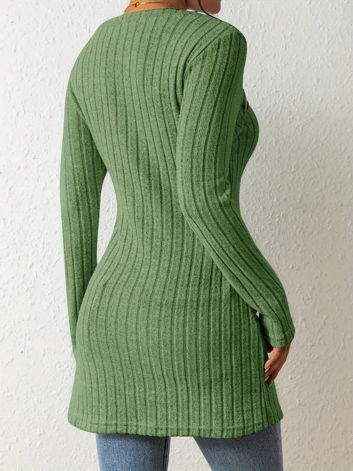Julia™ - Top Asimmetrico a Costine alla Moda