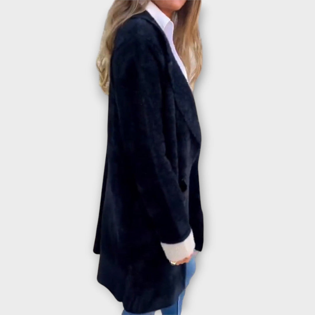 Cappotto lungo morbido e accogliente con tasche