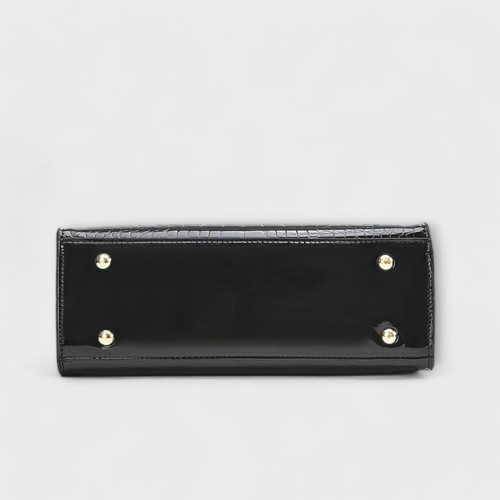 Borsa a Mano con Motivo Coccodrillo Lucido