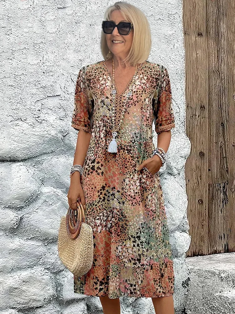 Caramina - Elegante Vestito Midi Donna Morbido