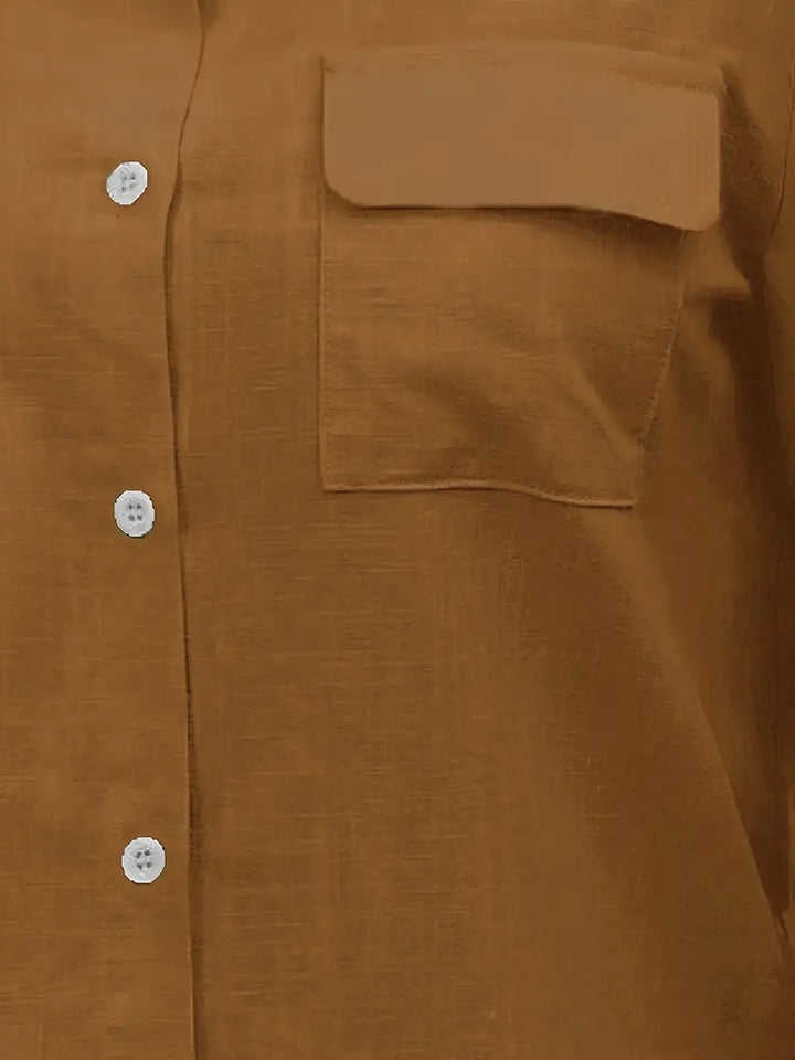 Athena - Camicia di Cotone con Tasche Frontali