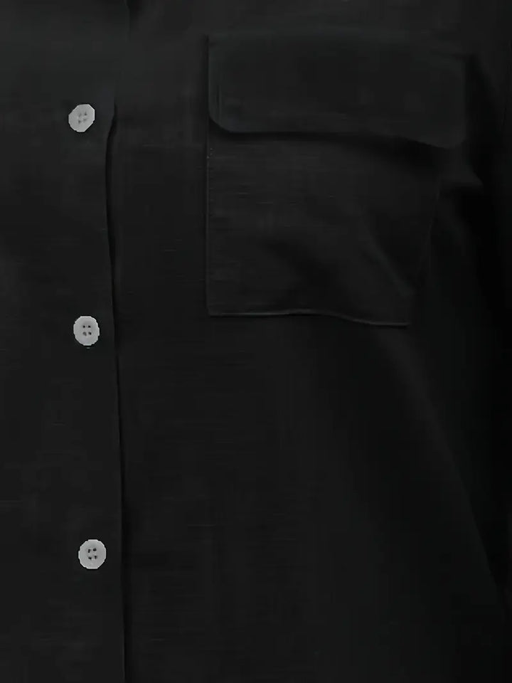 Athena - Camicia di Cotone con Tasche Frontali