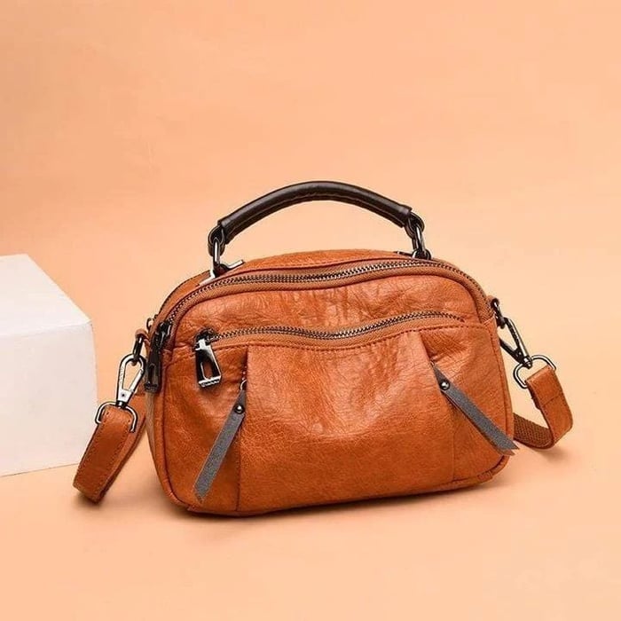 Finbjørg | Borsa Piccola e Versatile in Ombra di Cognac Dorato