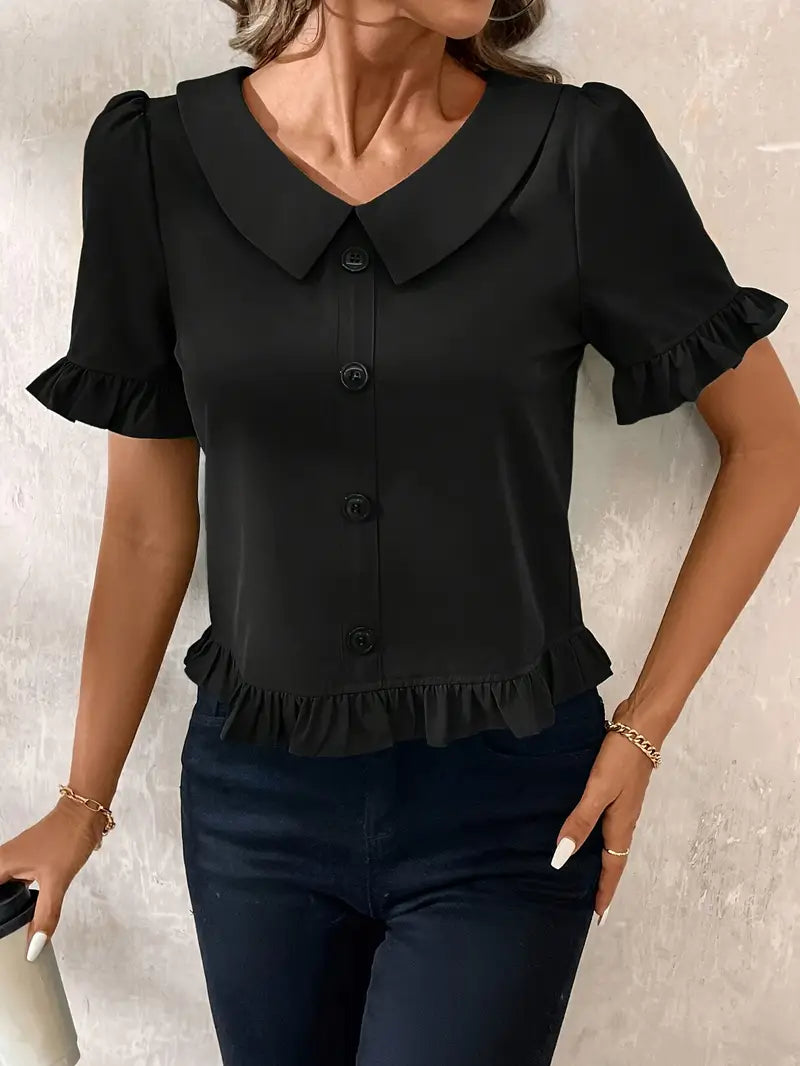 Foteini - Elegante Blusa a Maniche Corte