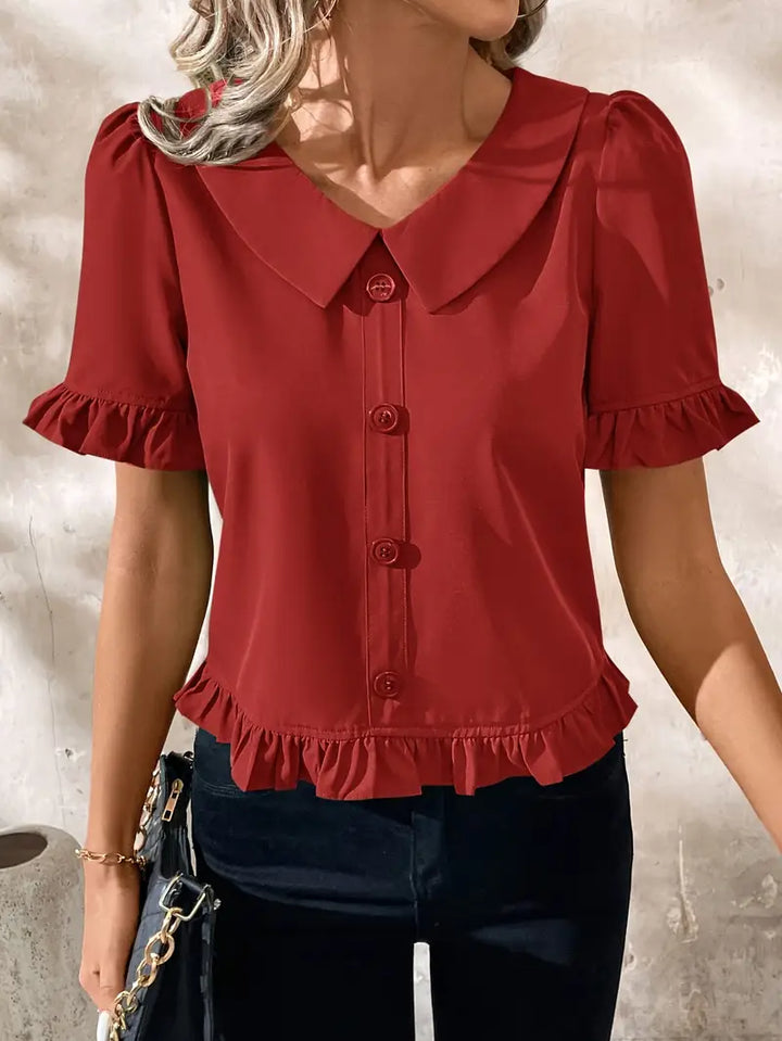 Foteini - Elegante Blusa a Maniche Corte