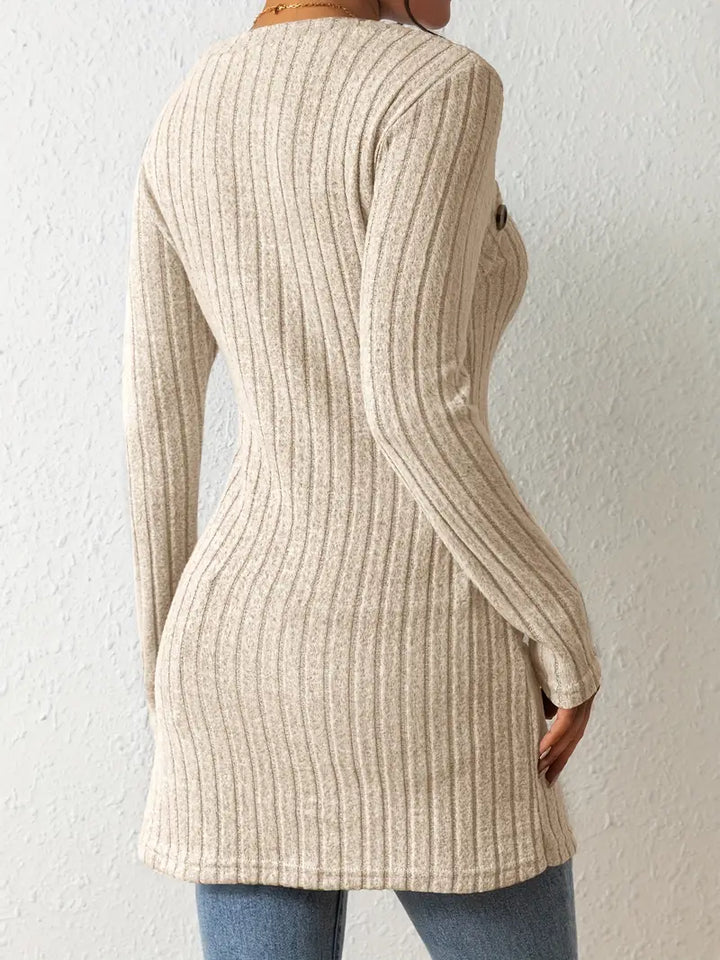 Julia™ - Top Asimmetrico a Costine alla Moda