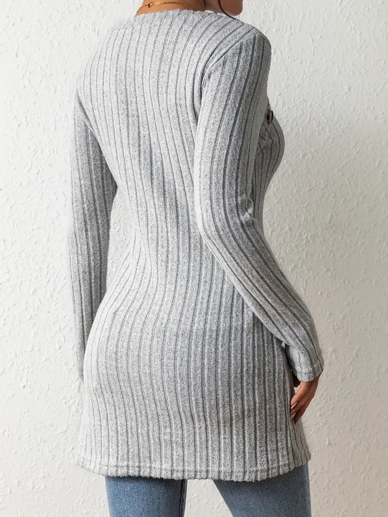 Julia™ - Top Asimmetrico a Costine alla Moda