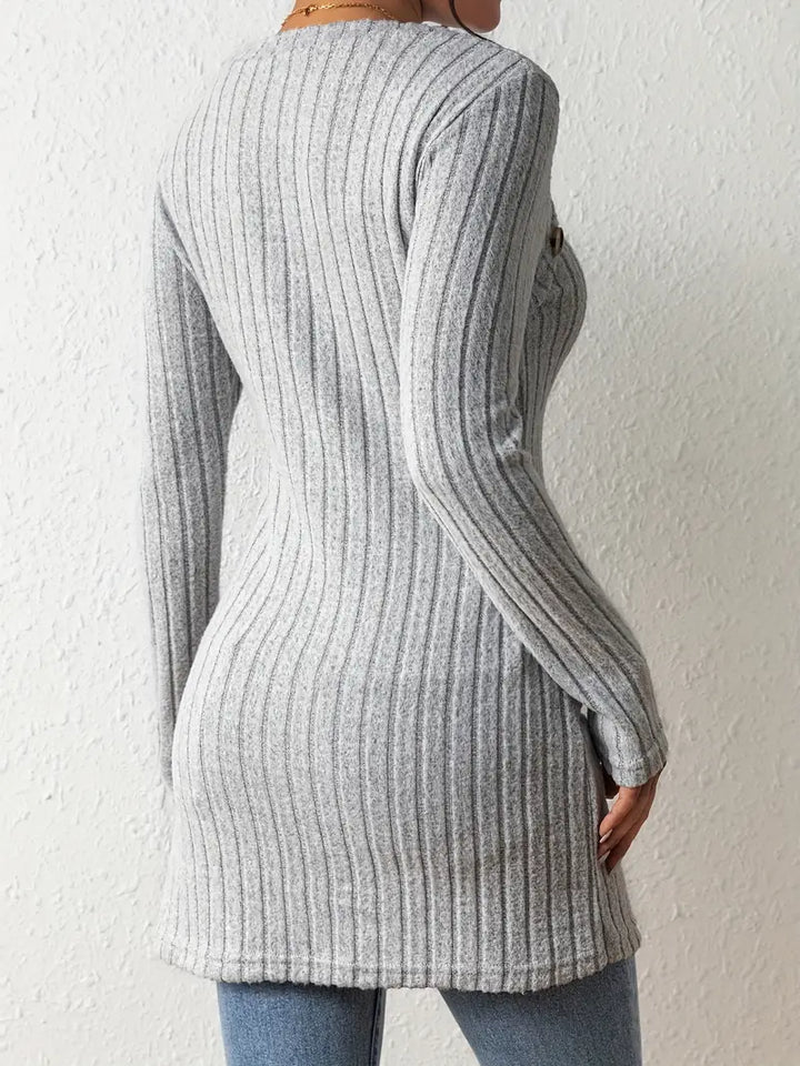 Julia™ - Top Asimmetrico a Costine alla Moda