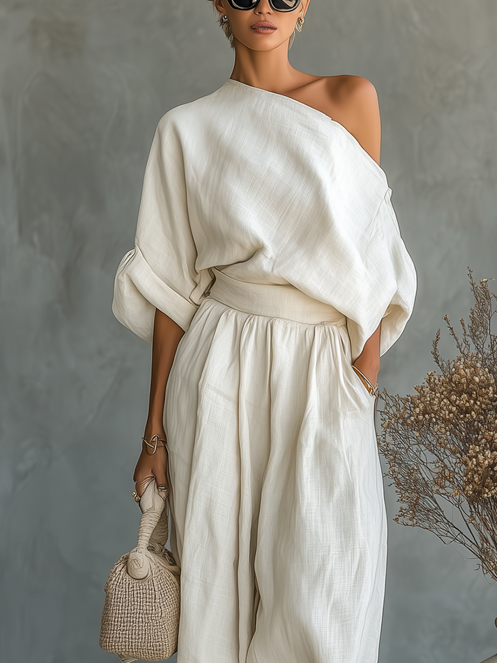 Lisa | Top morbido a spalle scoperte e pantaloni tapered