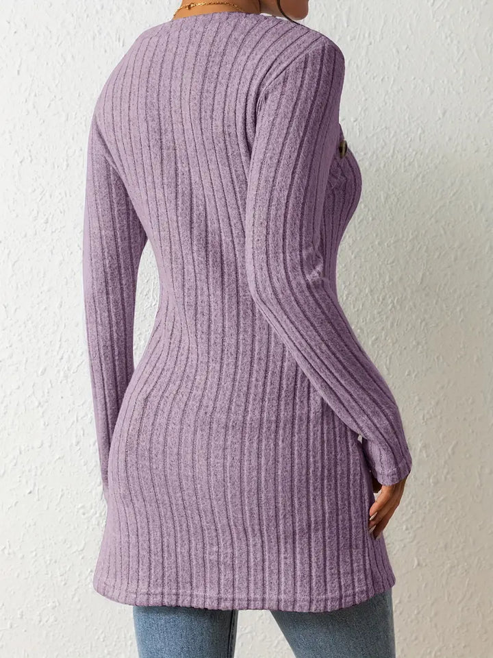 Julia™ - Top Asimmetrico a Costine alla Moda