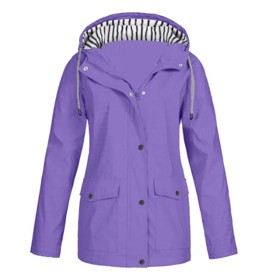Ilektra - Giacca Impermeabile Elegante con Maniche Lunghe e Cappuccio