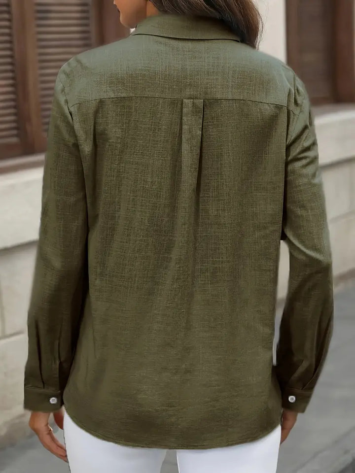 Athena - Camicia di Cotone con Tasche Frontali