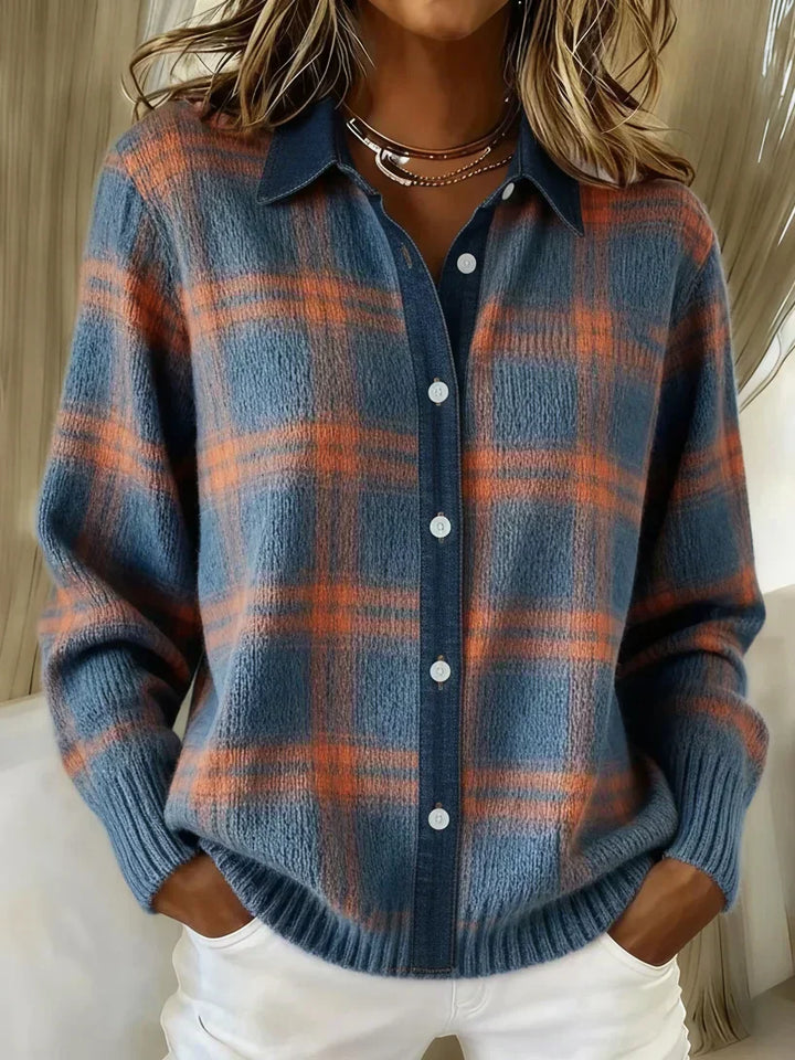 GISÈLE – CAMICIA IN MAGLIA A QUADRI MORBIDI