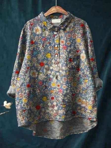BLOUSE SERAPHINA I RETRO-FLOWER