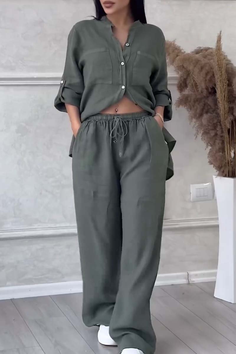 Fara | Insieme di Cotone e Lino di Lusso – Set Camicia e Pantaloni