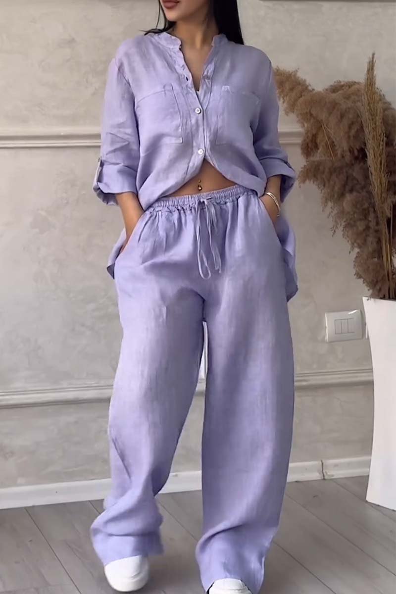 Fara | Insieme di Cotone e Lino di Lusso – Set Camicia e Pantaloni