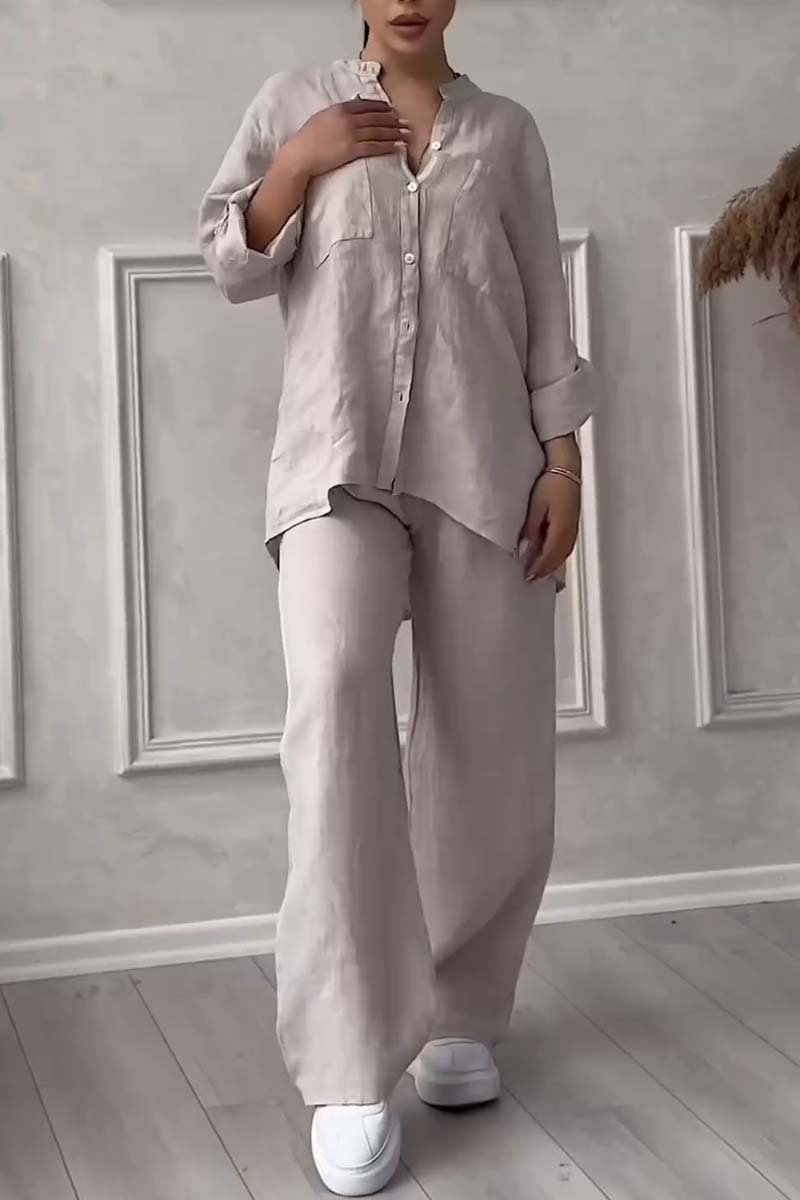 Fara | Insieme di Cotone e Lino di Lusso – Set Camicia e Pantaloni
