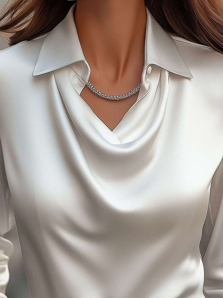 Nyx - Top da donna con scollatura drappeggiata elegante