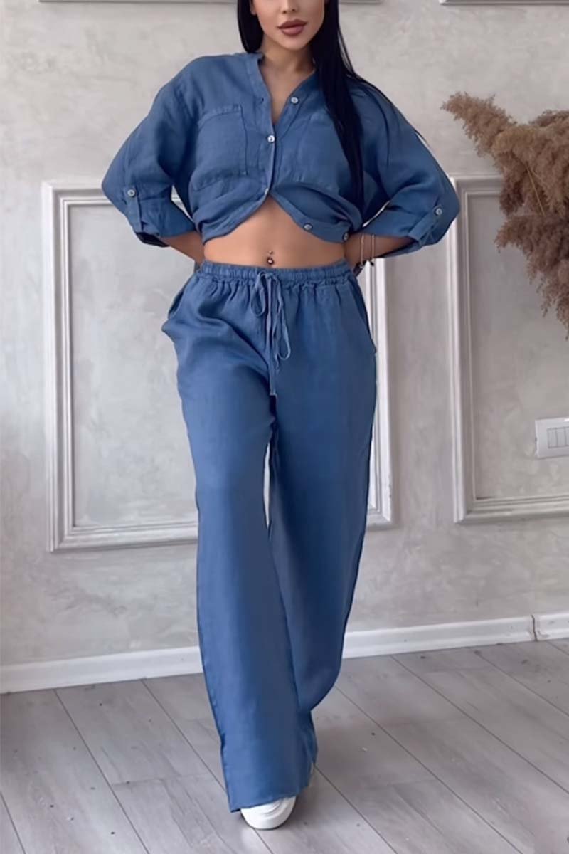 Fara | Insieme di Cotone e Lino di Lusso – Set Camicia e Pantaloni