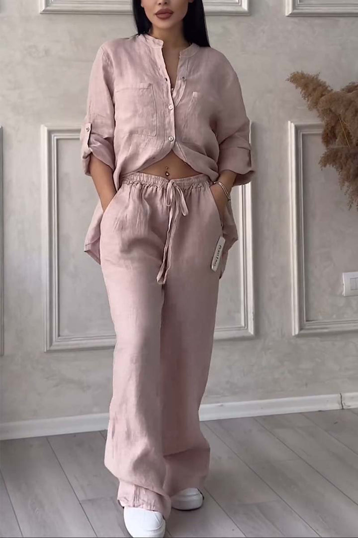 Fara | Insieme di Cotone e Lino di Lusso – Set Camicia e Pantaloni