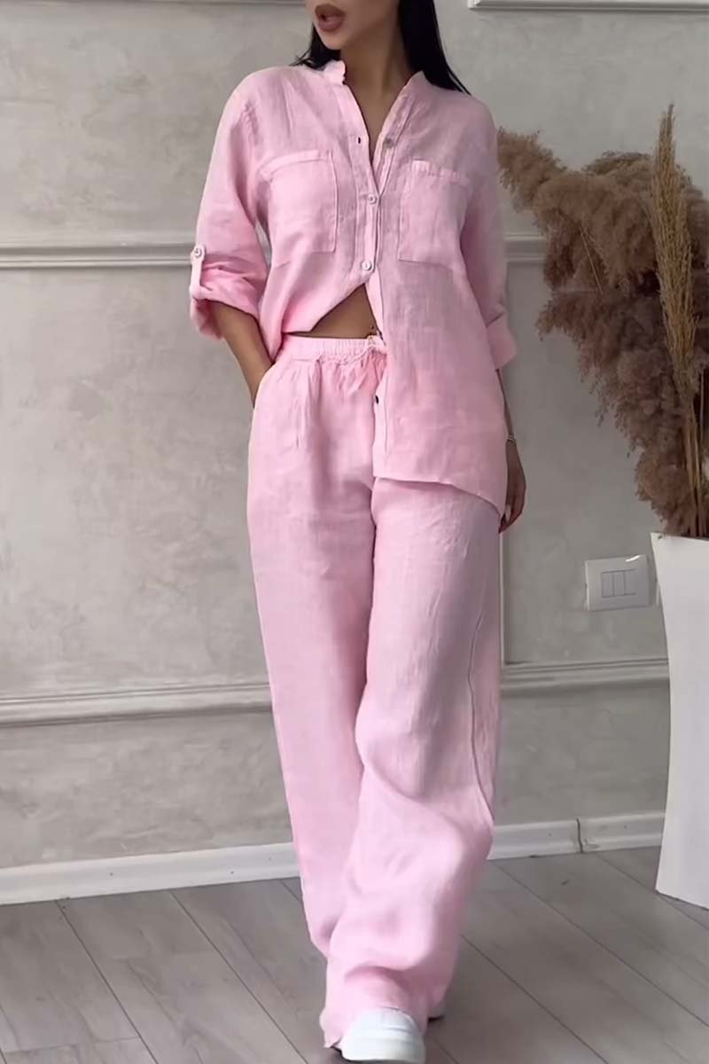 Fara | Insieme di Cotone e Lino di Lusso – Set Camicia e Pantaloni