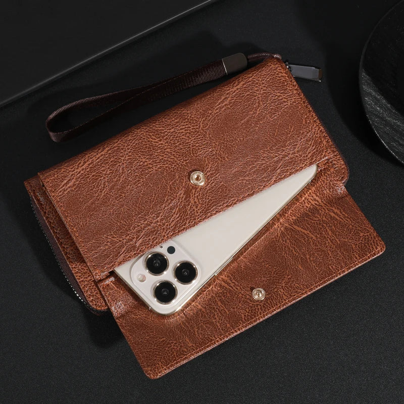 Briony | Clutch con Cerniera in PU Pelle Multi-Funzionale