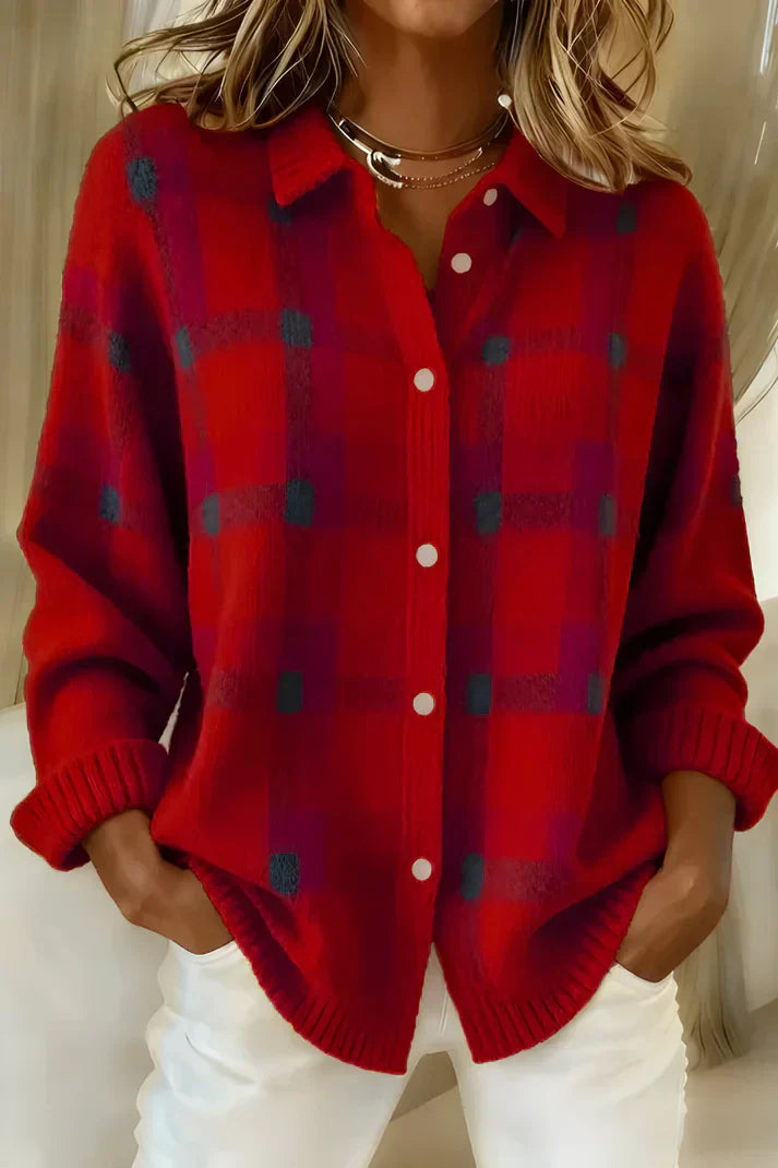 Gisèle – Maglione in maglia a quadri morbido