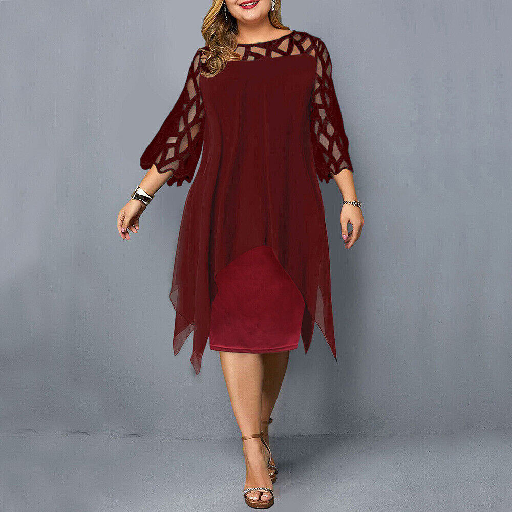 Kirsty | Elegante Vestito Midi Taglie Forti per Donne Moderne