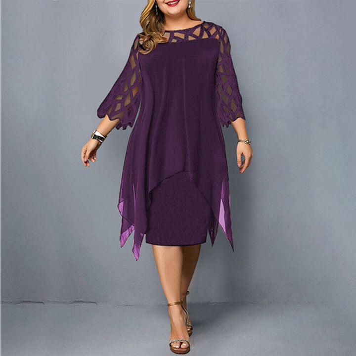 Kirsty | Elegante Vestito Midi Taglie Forti per Donne Moderne