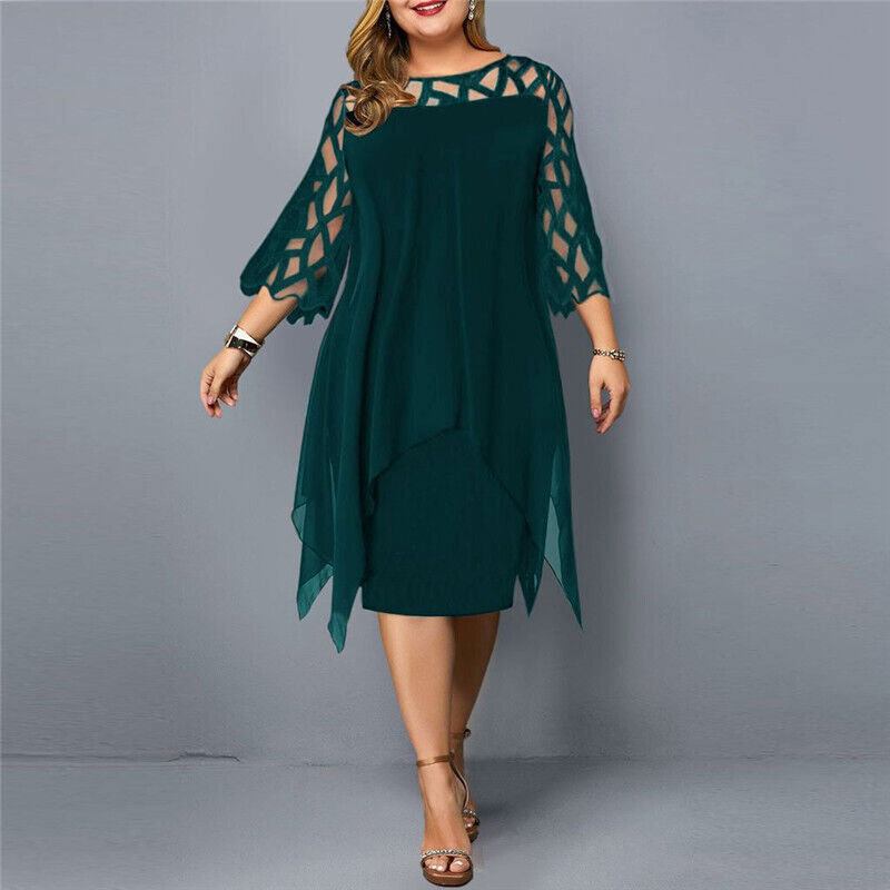 Kirsty | Elegante Vestito Midi Taglie Forti per Donne Moderne