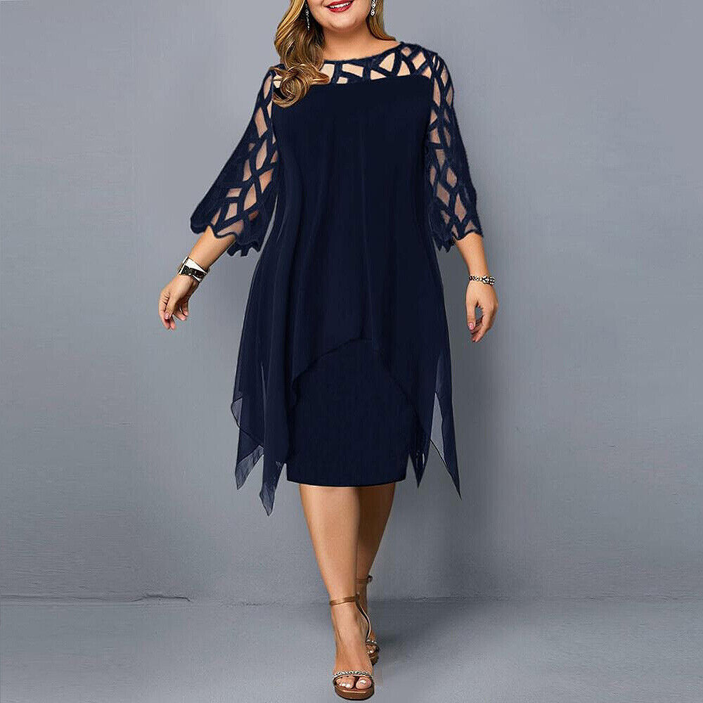 Kirsty | Elegante Vestito Midi Taglie Forti per Donne Moderne