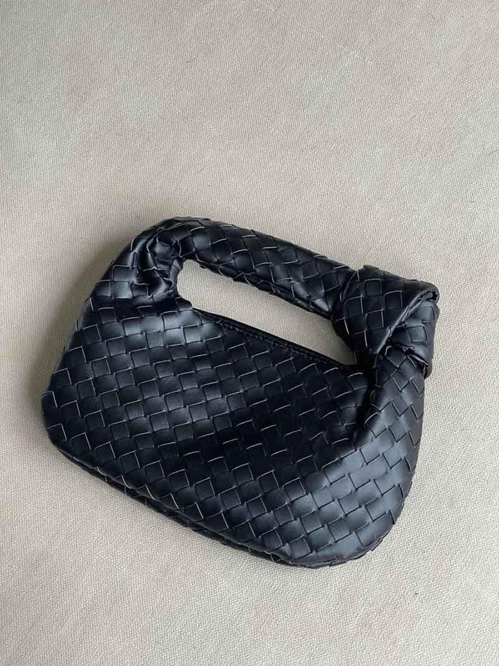 Borsa a Mano Woven da Donna con Manico Annodato e Forma Curva