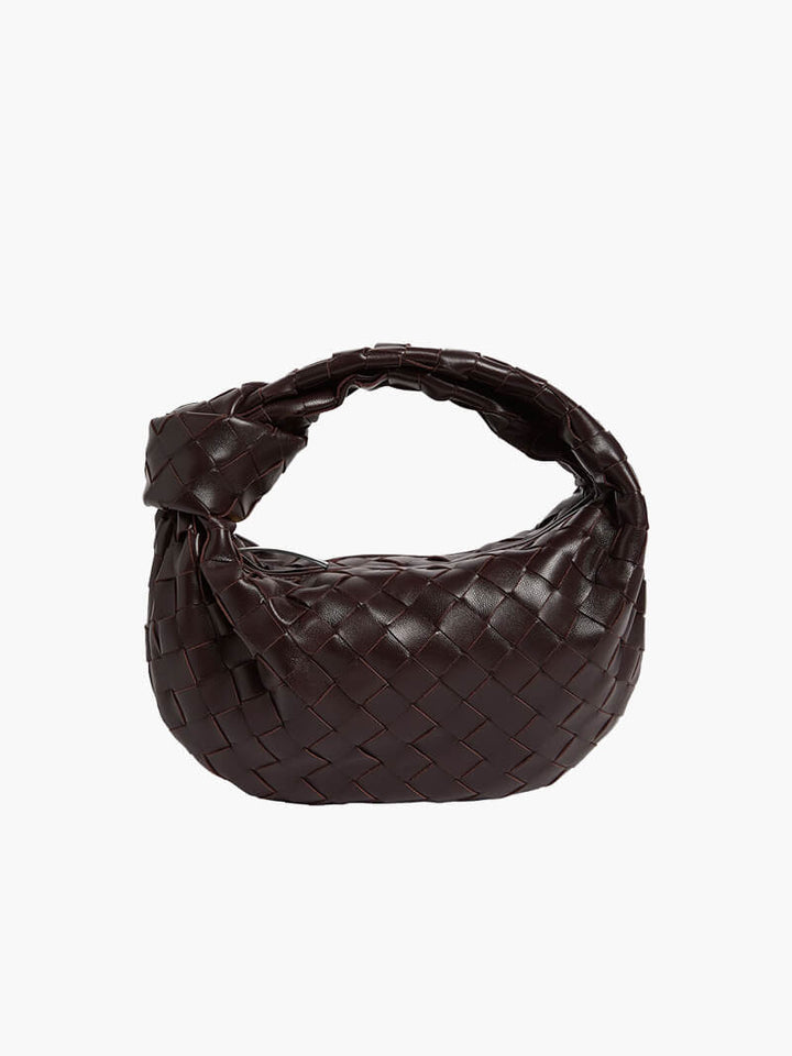 Borsa a Mano Woven da Donna con Manico Annodato e Forma Curva