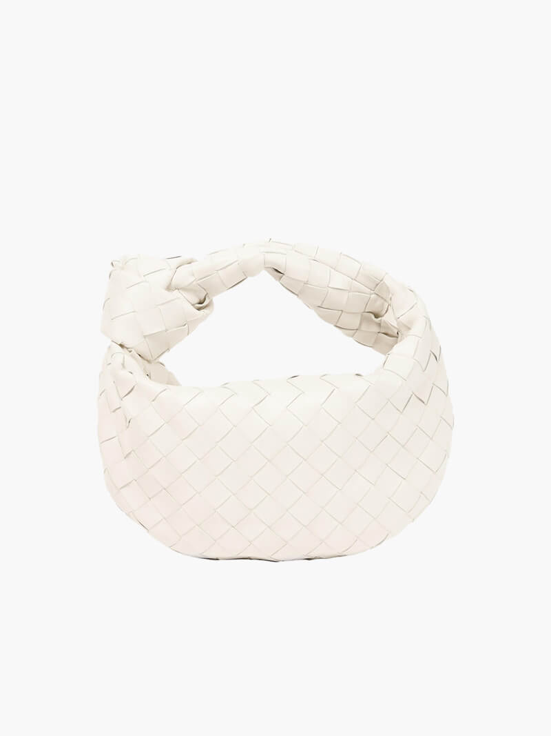Borsa a Mano Woven da Donna con Manico Annodato e Forma Curva