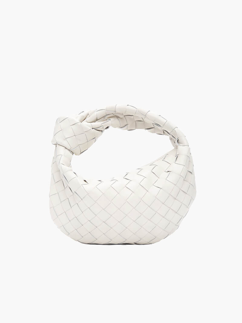 Borsa a Mano Woven da Donna con Manico Annodato e Forma Curva