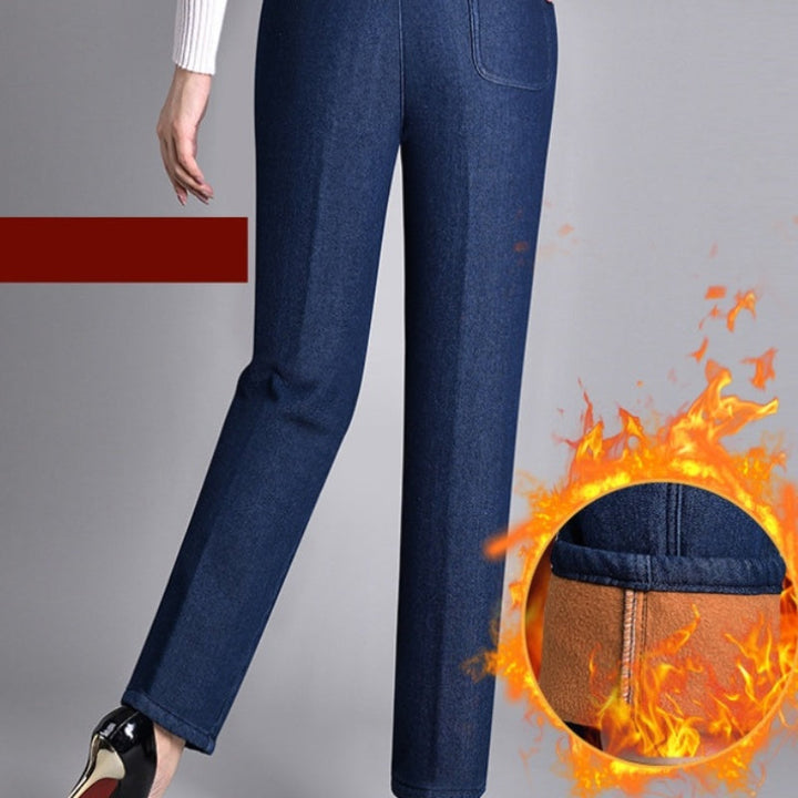 HARPER – PANTALONI IN DENIM ELASTICO A VITA ALTA