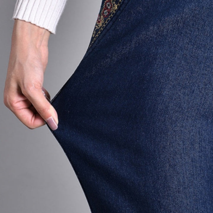 HARPER – PANTALONI IN DENIM ELASTICO A VITA ALTA