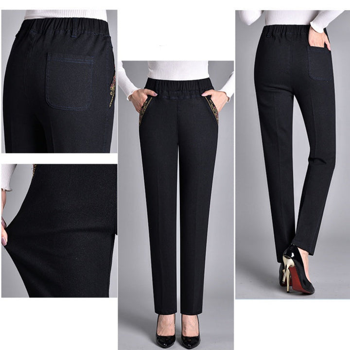HARPER – PANTALONI IN DENIM ELASTICO A VITA ALTA