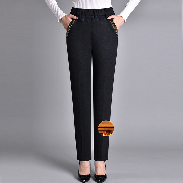 HARPER – PANTALONI IN DENIM ELASTICO A VITA ALTA