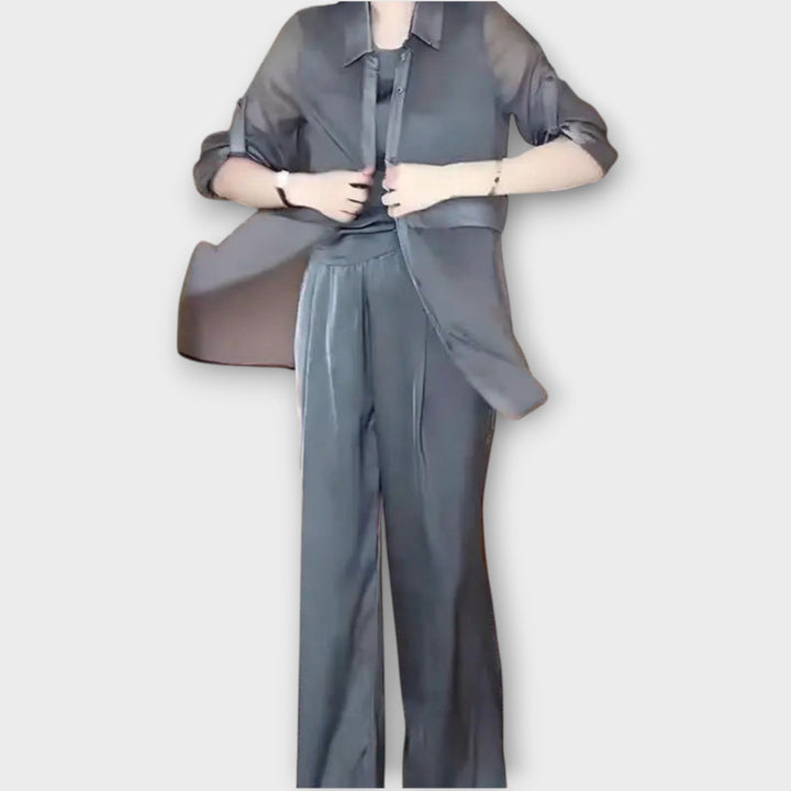 Set Elegante di Tre Pezzi con Vestibilità Relaxed