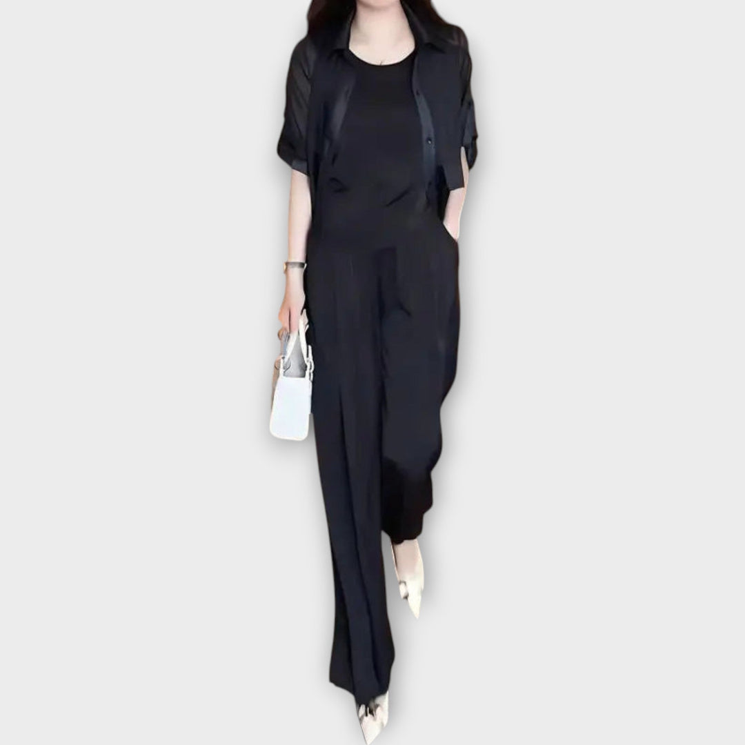 Set Elegante di Tre Pezzi con Vestibilità Relaxed