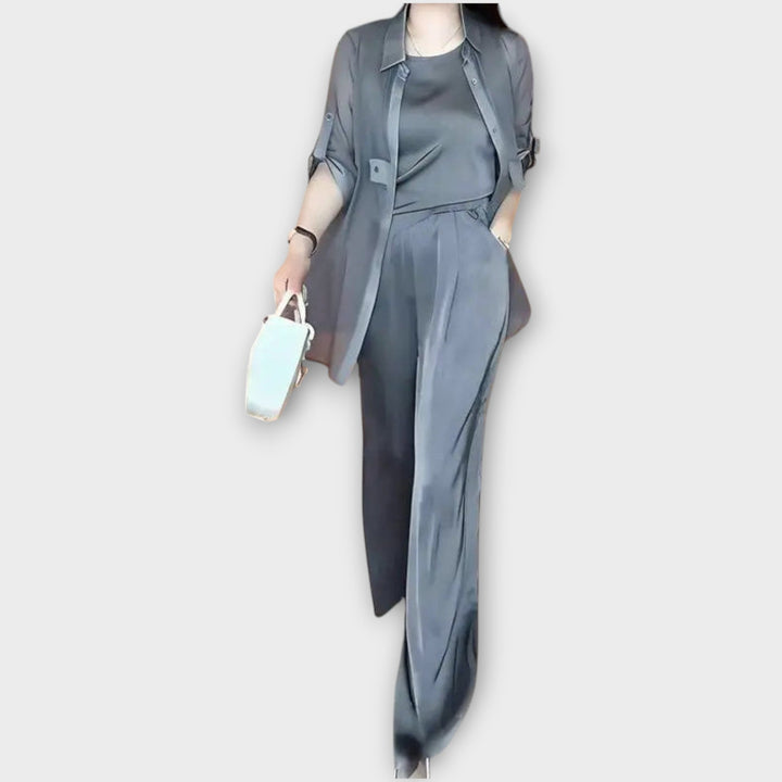 Set Elegante di Tre Pezzi con Vestibilità Relaxed