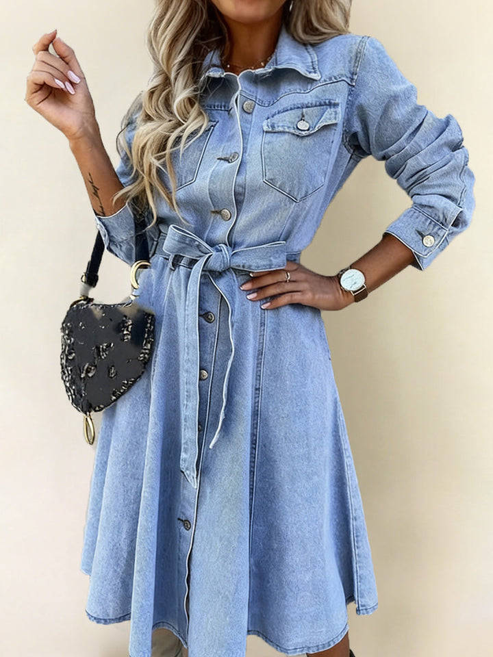 Luna | Vestito in Denim a Manica Lunga