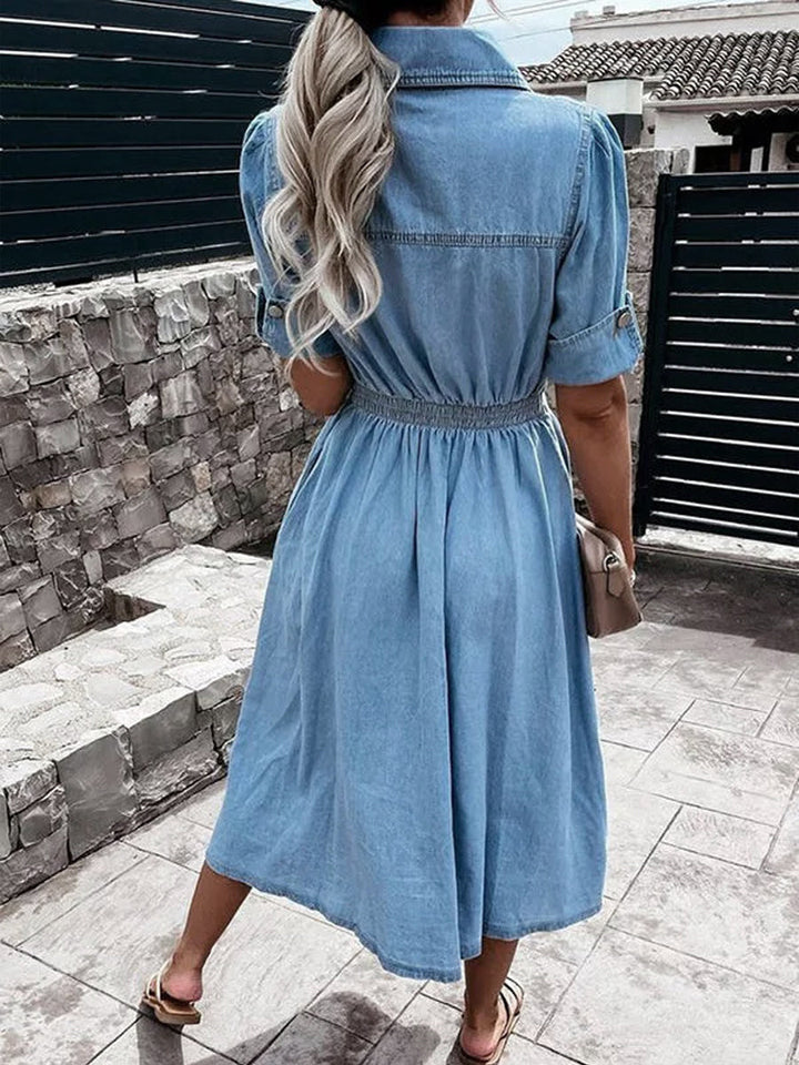 Deborah | Vestito in Denim a Manica Corta